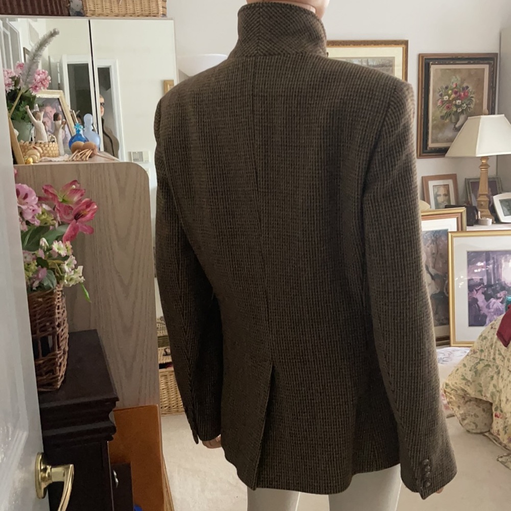 Lauren Ralph Lauren Equestrian Houndstooth Wool Blazer Size 10 - Picture 6 of 14